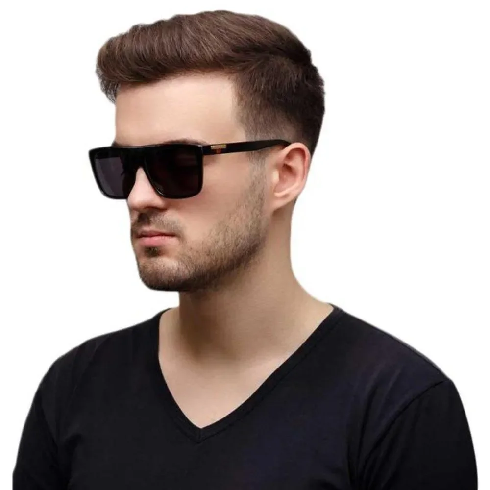 NEW Gucci GG0748S 001 Black Gray Rectangle Men Sunglasses